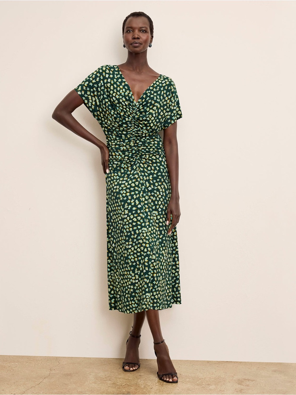 The Von Ruched Dress - Light Printed Jersey